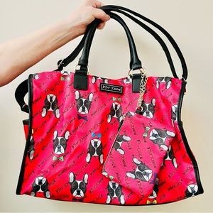 Betsy Johnson Boston Terrier Duffel Bag BRAND NEW! Weekender Bag!